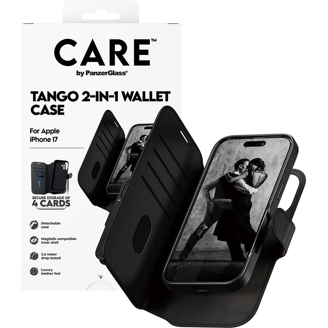 CARE by Panzer Tango Wallet Case for iPhone 17 (Black)