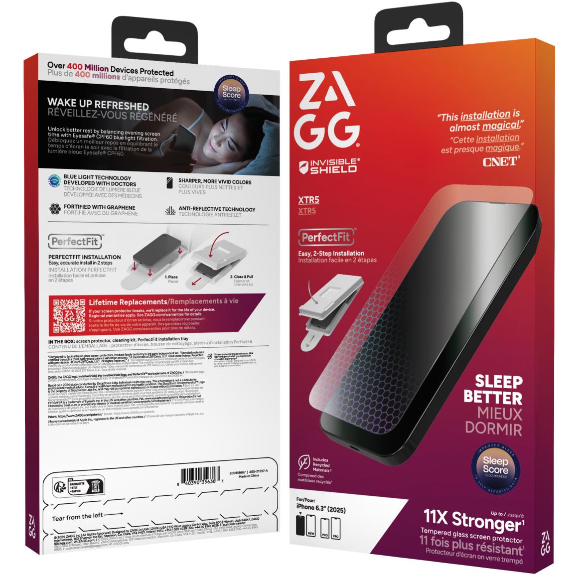 ZAGG InvisibleShield Glass XTR5 Screen Protector for iPhone 17