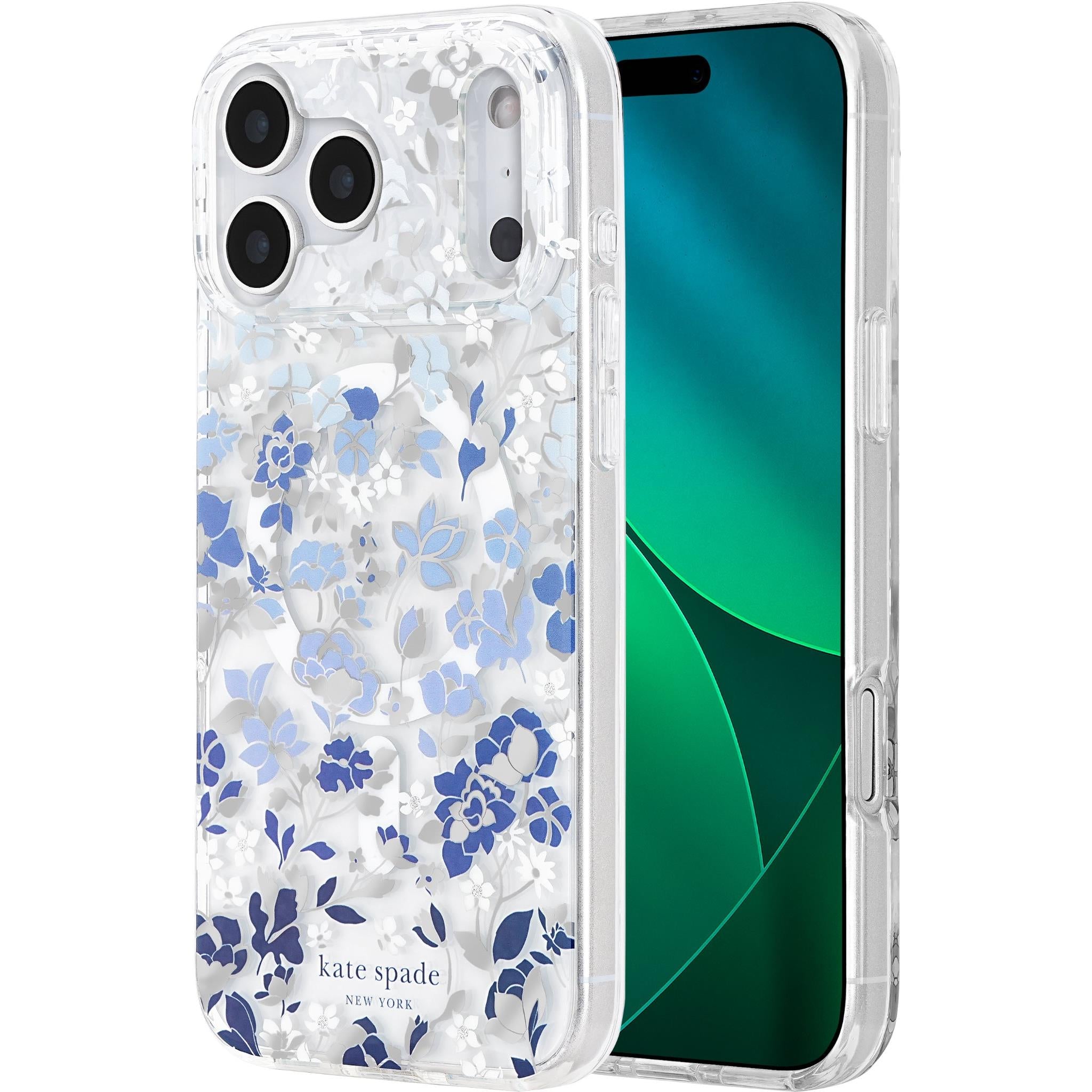 Kate Spade Protective MagSafe Case for iPhone 17 Pro Max (Flowerbed Blue)