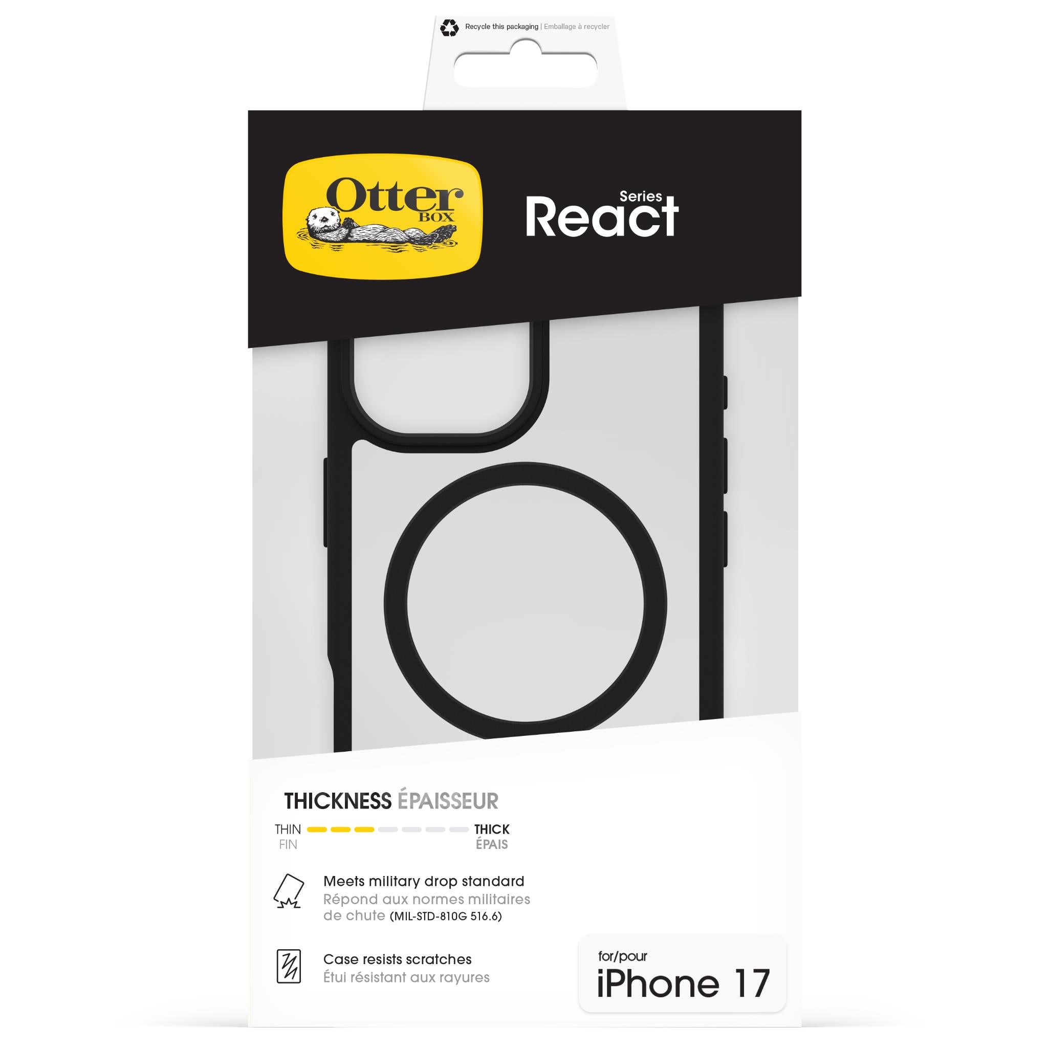 Otterbox React MagSafe Case for iPhone 17 (Black Crystal)