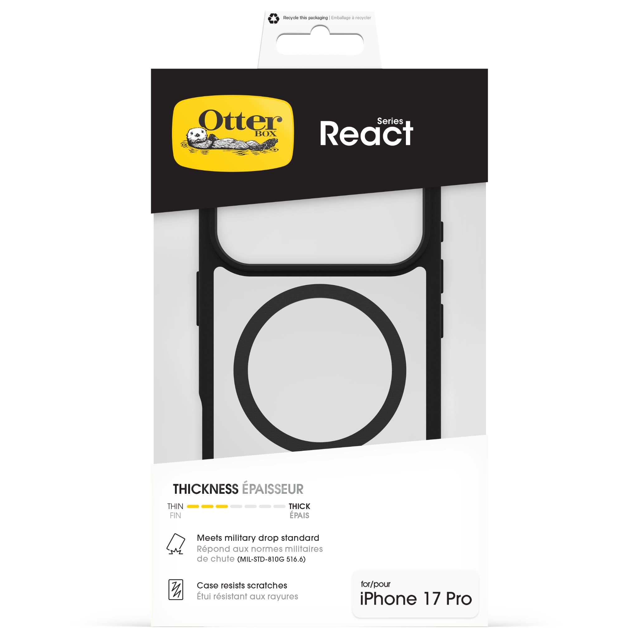 Otterbox React MagSafe Case for iPhone 17 Pro (Black Crystal)