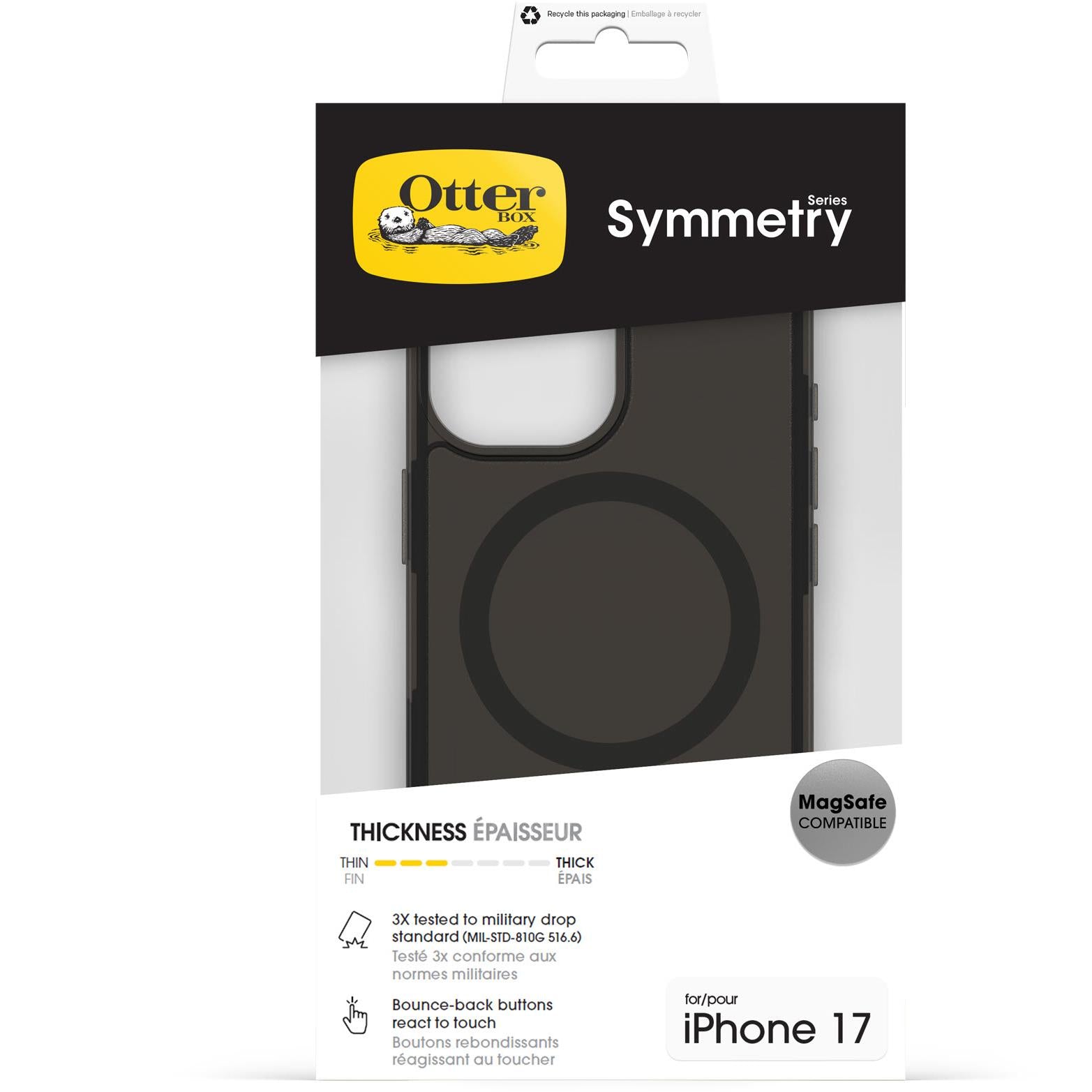 Otterbox Symmetry MagSafe Case & Cam Controle for iPhone 17 (Black)