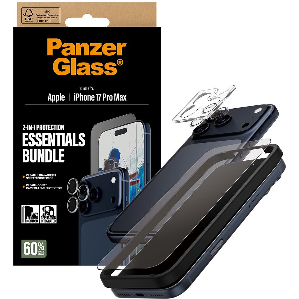 Panzer 2-in-1 Bundle UWF Screen Protector + Hoops for iPhone 17 Pro Max