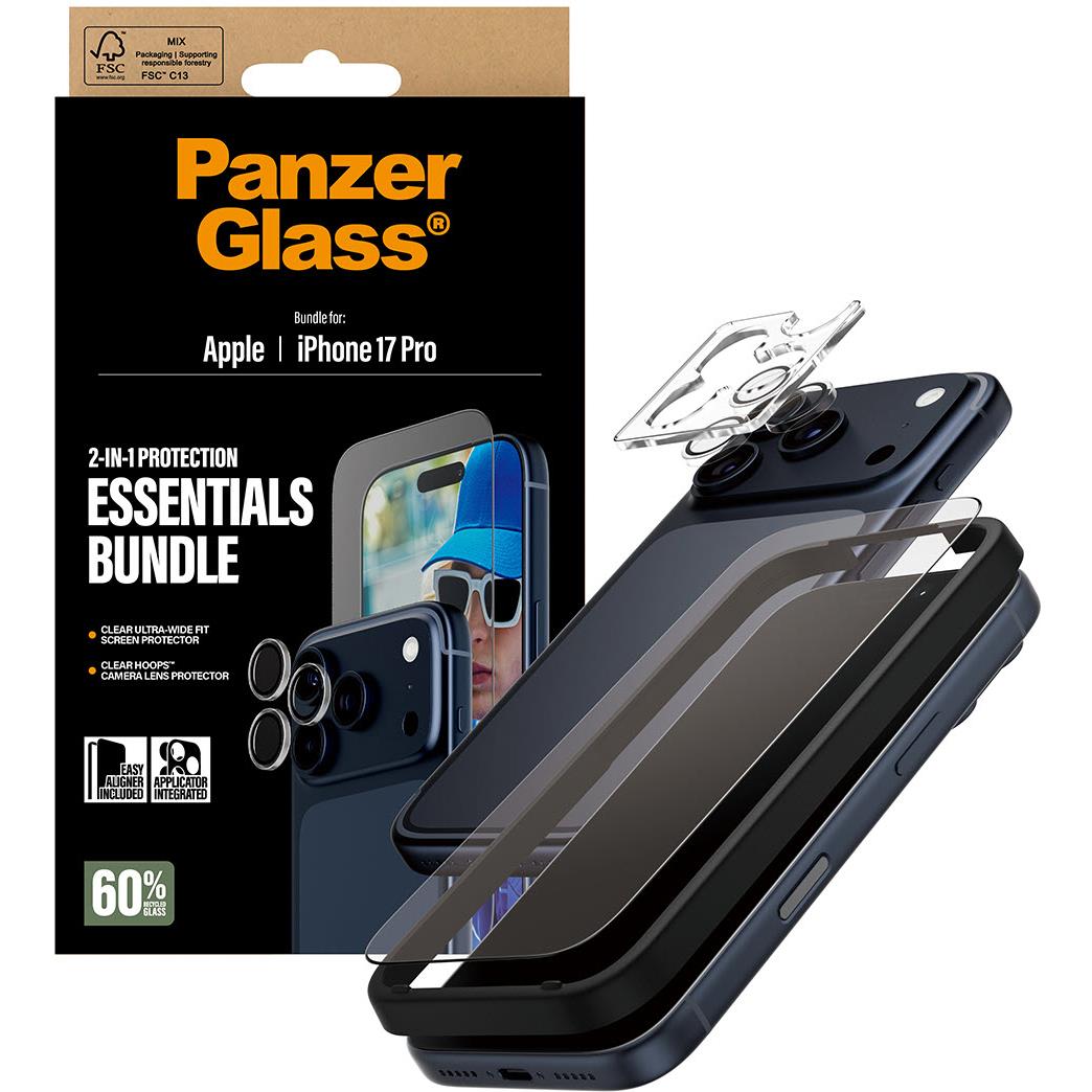 Panzer 2-in-1 Bundle UWF Screen Protector + Hoops for iPhone 17 Pro