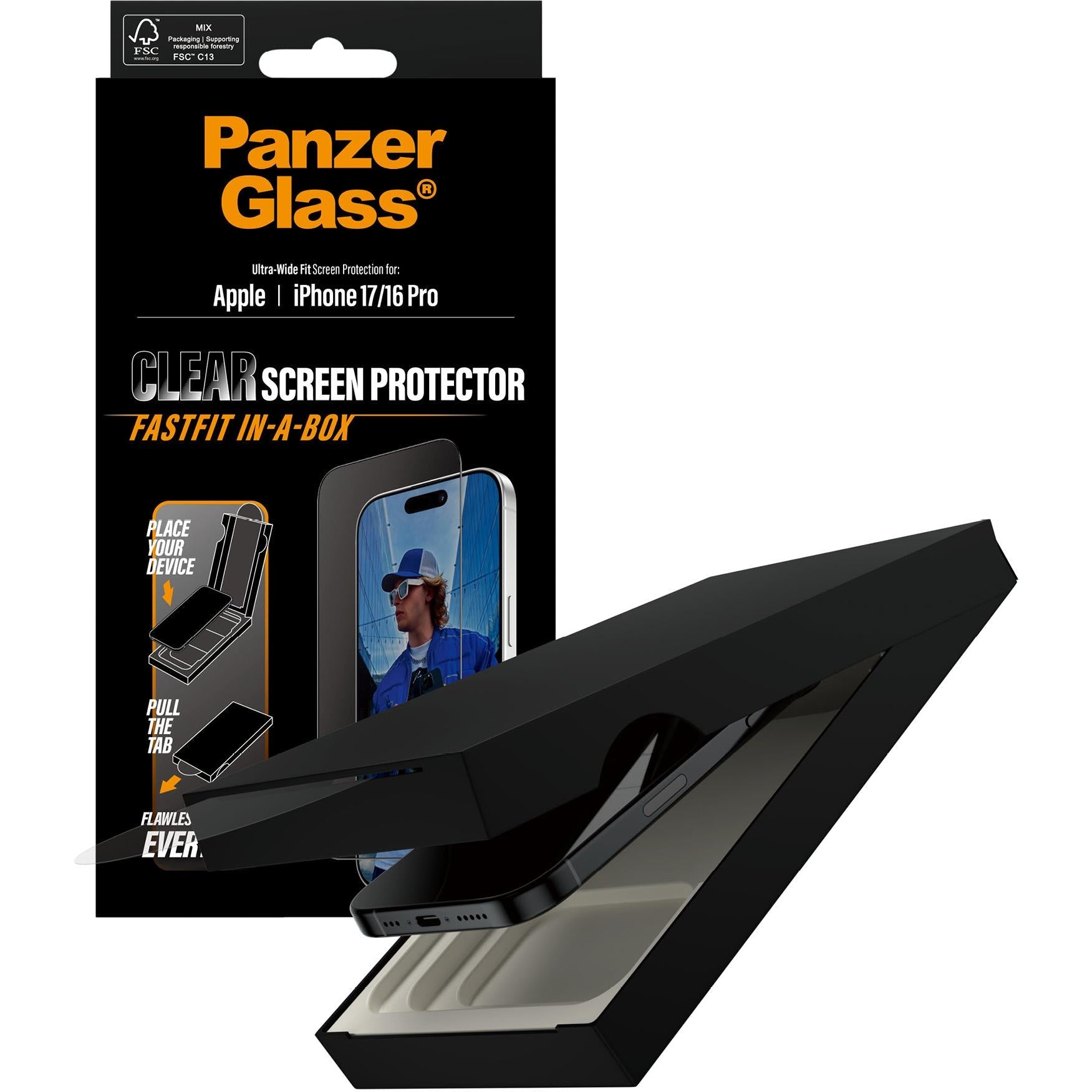 PanzerGlass UWF Screen Protector with Fastfit for iPhone 17