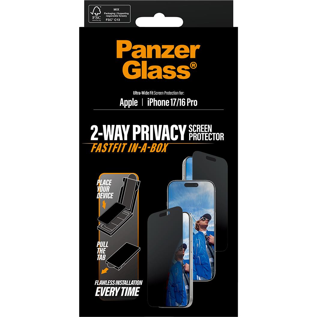 PanzerGlass Privacy UWF Screen Protector with Fastfit for iPhone 17