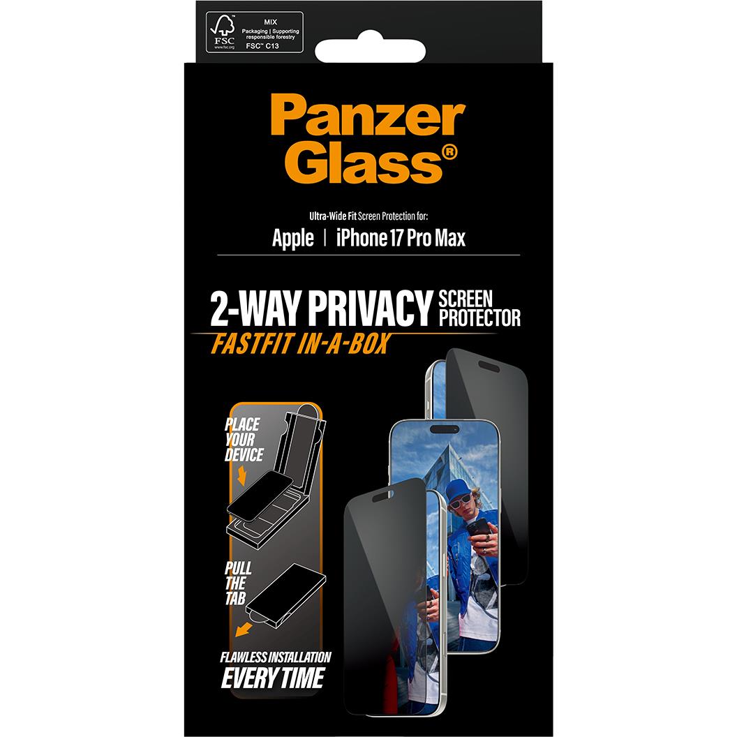 PanzerGlass Privacy UWF Screen Protector with Fastfit for iPhone 17 Pro Max