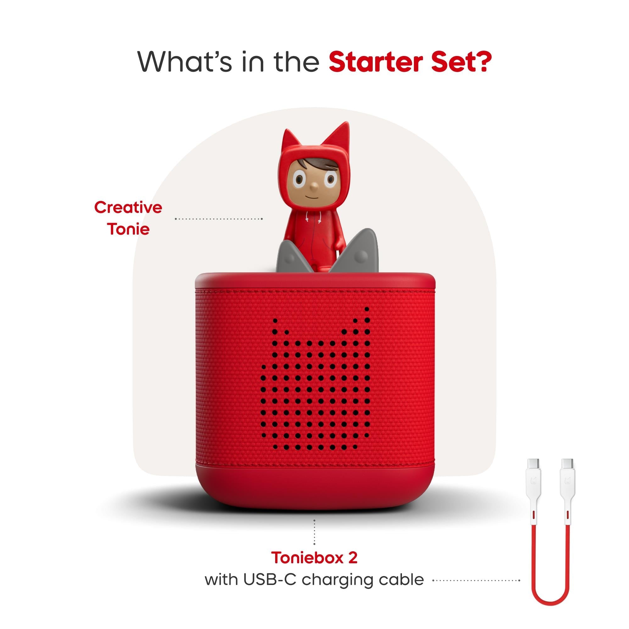 tonies Toniebox 2 Starter Set Creative Tonie Rubie (Sunset Red)