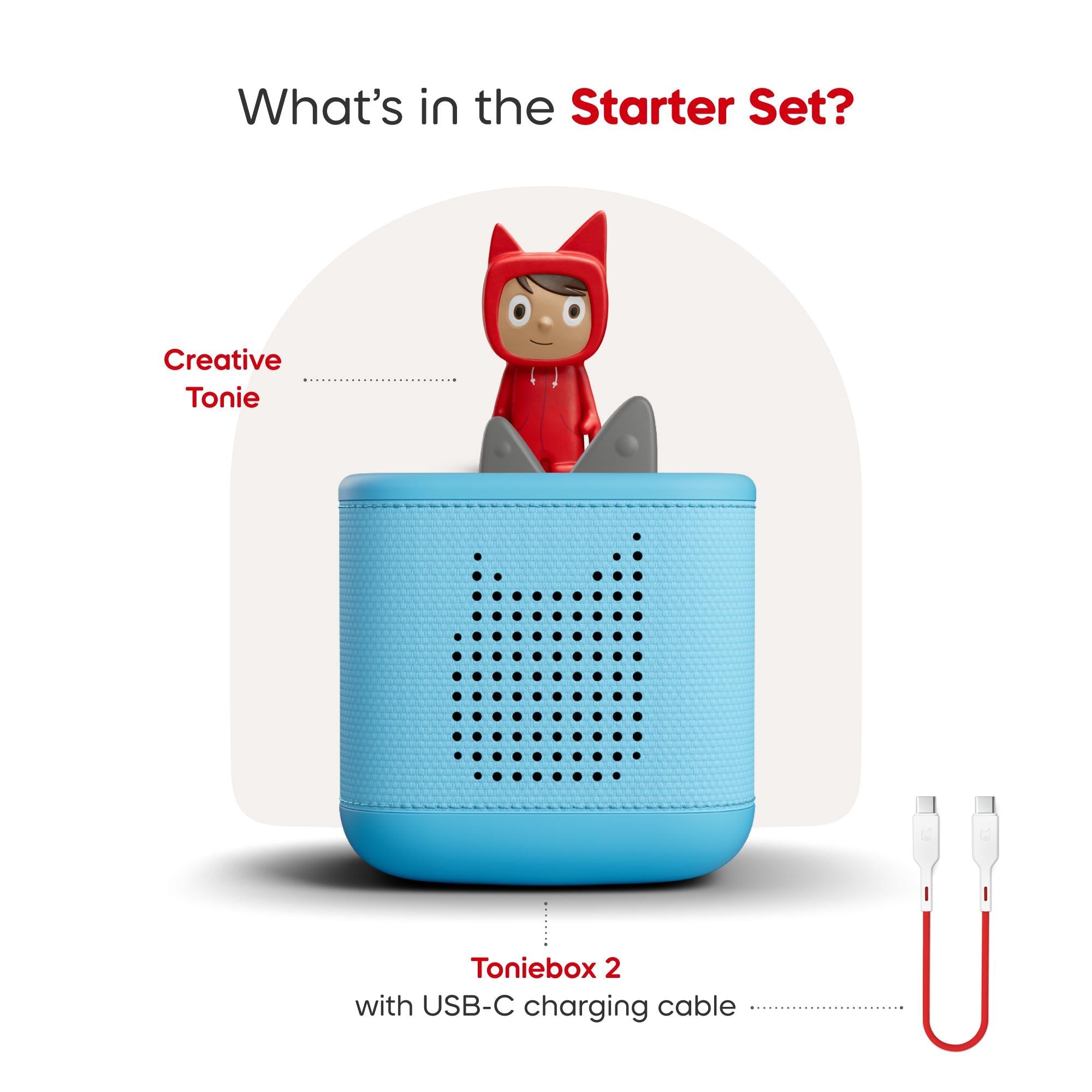 tonies Toniebox 2 Starter Set Creative Tonie Rubie (Sky Blue)
