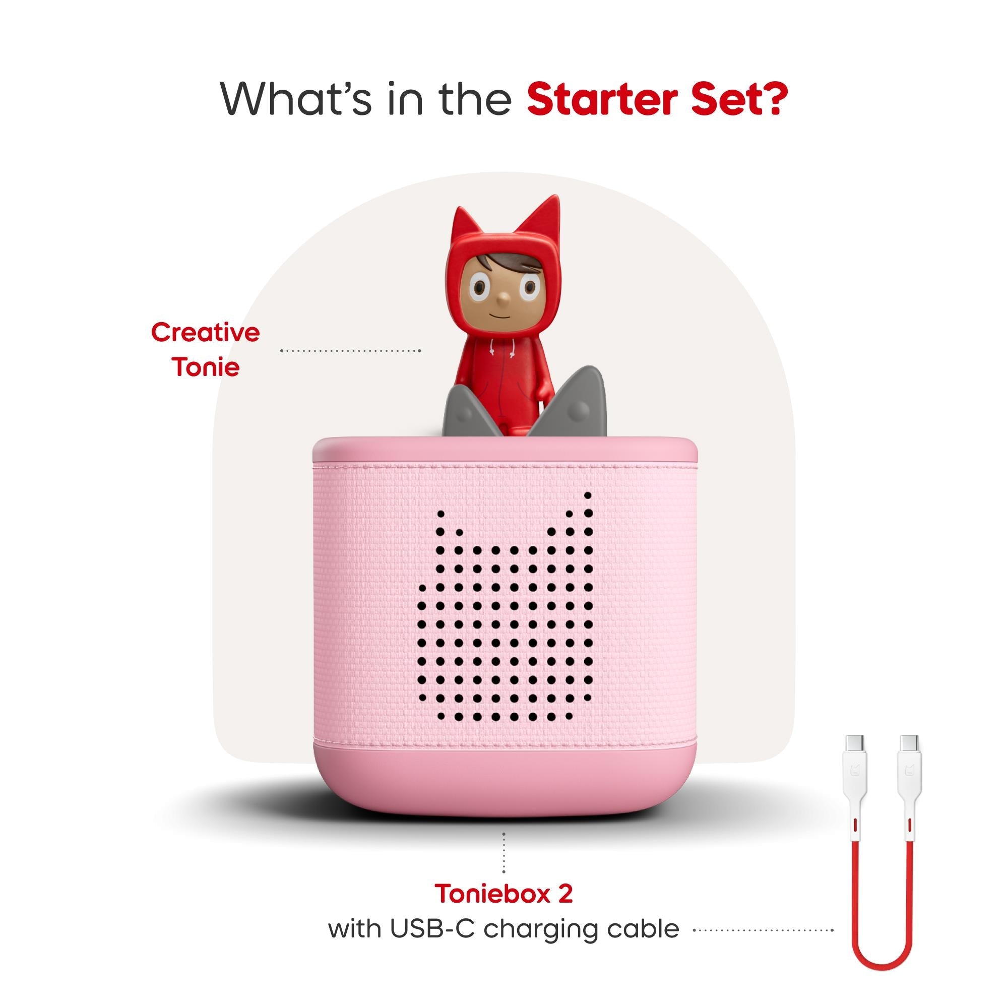 tonies Toniebox 2 Starter Set Creative Tonie Rubie (Cloud Pink)