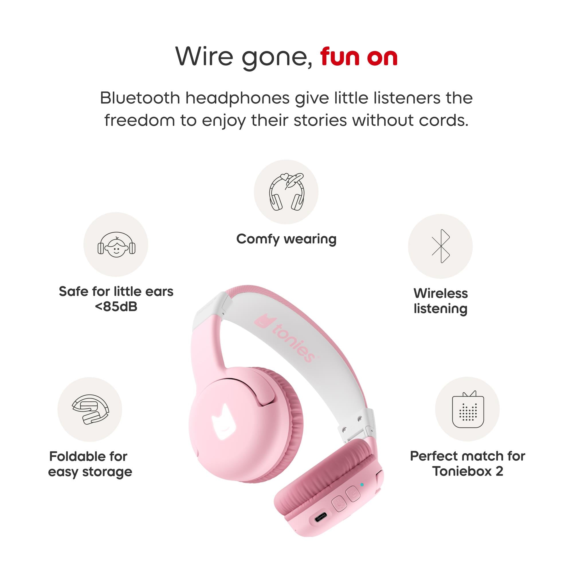tonies Bluetooth Headphones (Cloud Pink)