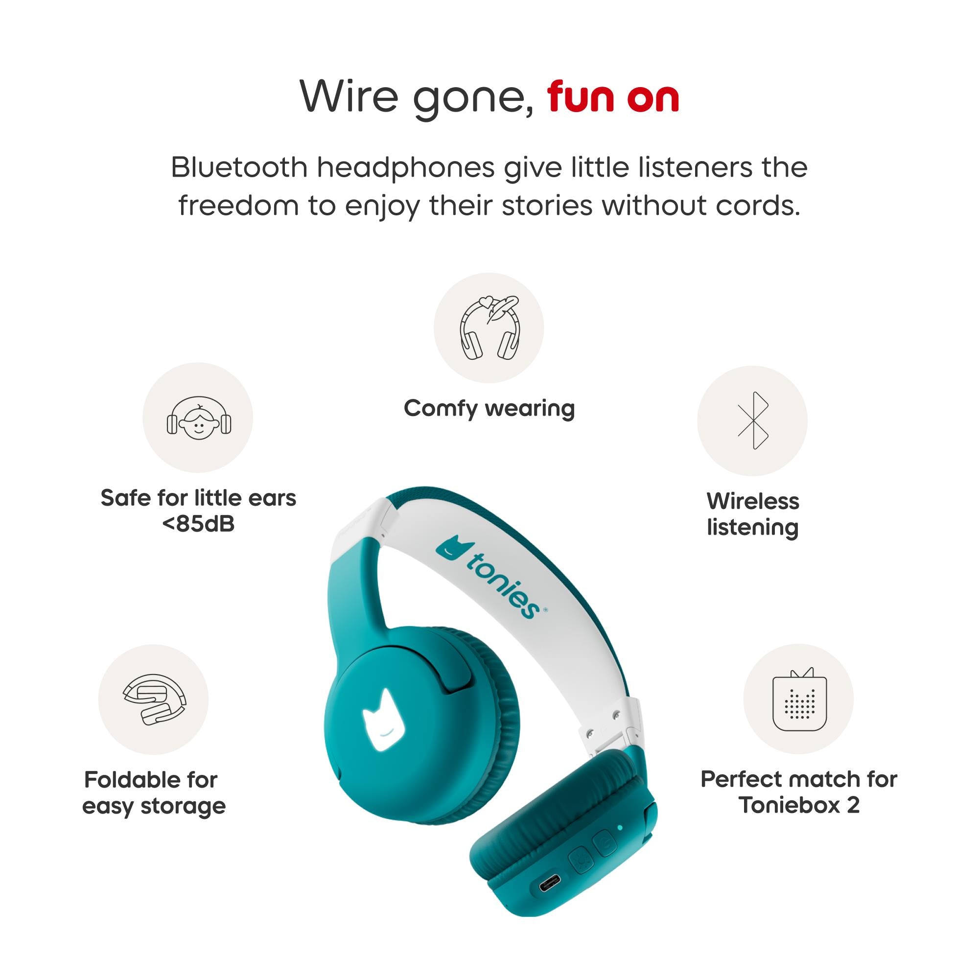 tonies Bluetooth Headphones (Tropical Teal)