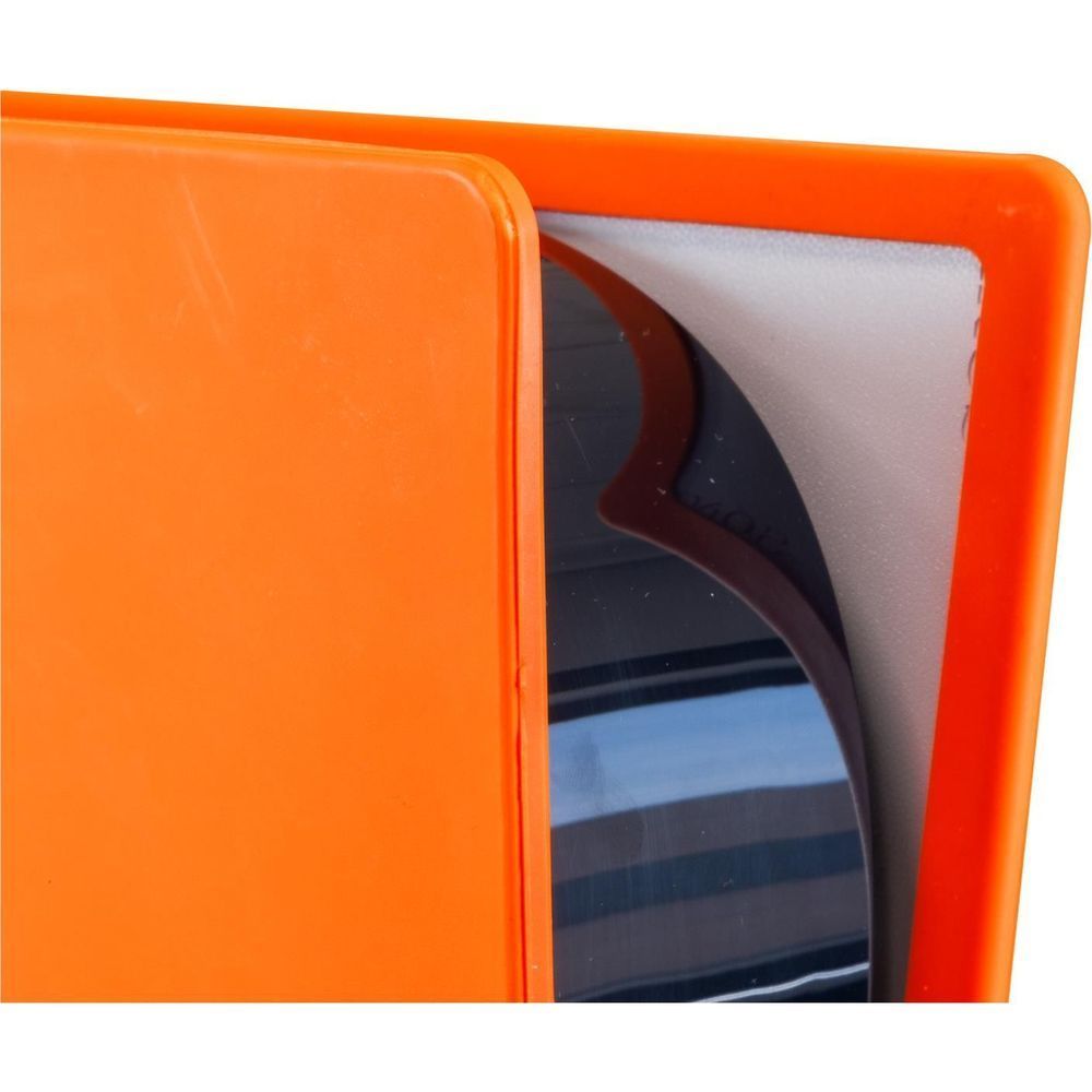 Orange silicone PS5 disc console cover corner edge with clear protective window