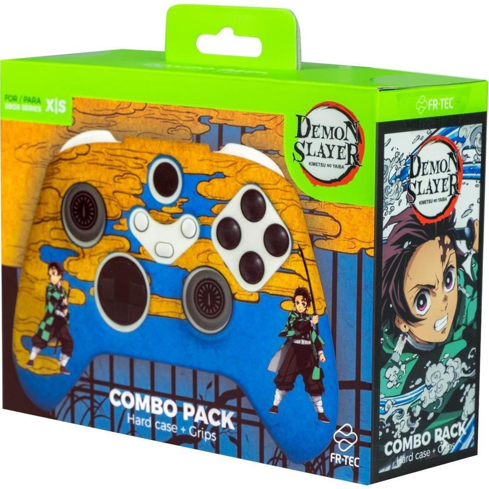 Demon Slayer combo pack retail box for Xbox with blue and gold controller design