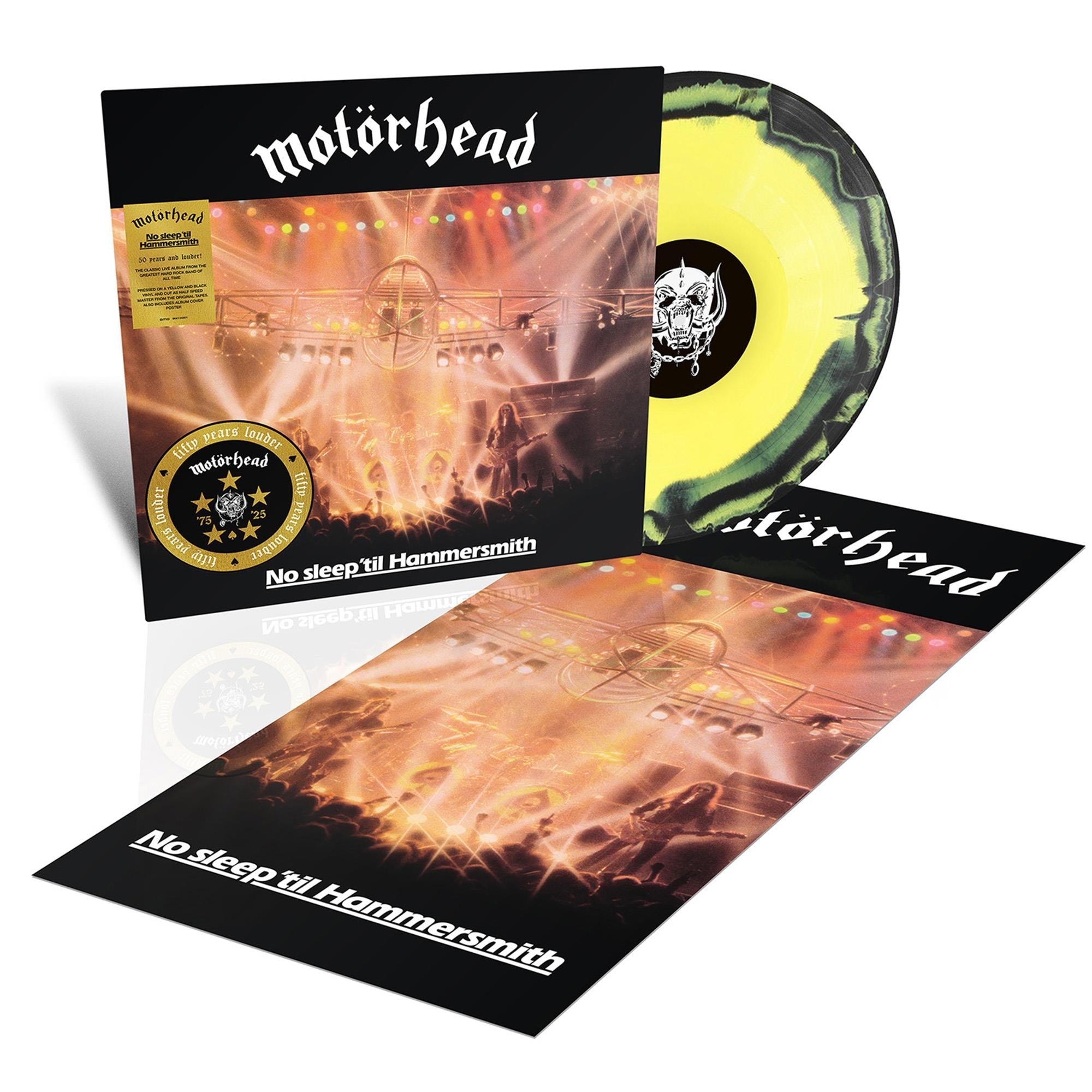 No Sleep ‘Til Hammersmith (50th Anniversary Edition) (Yellow & Black Splatter Vinyl) - By: Motörhead