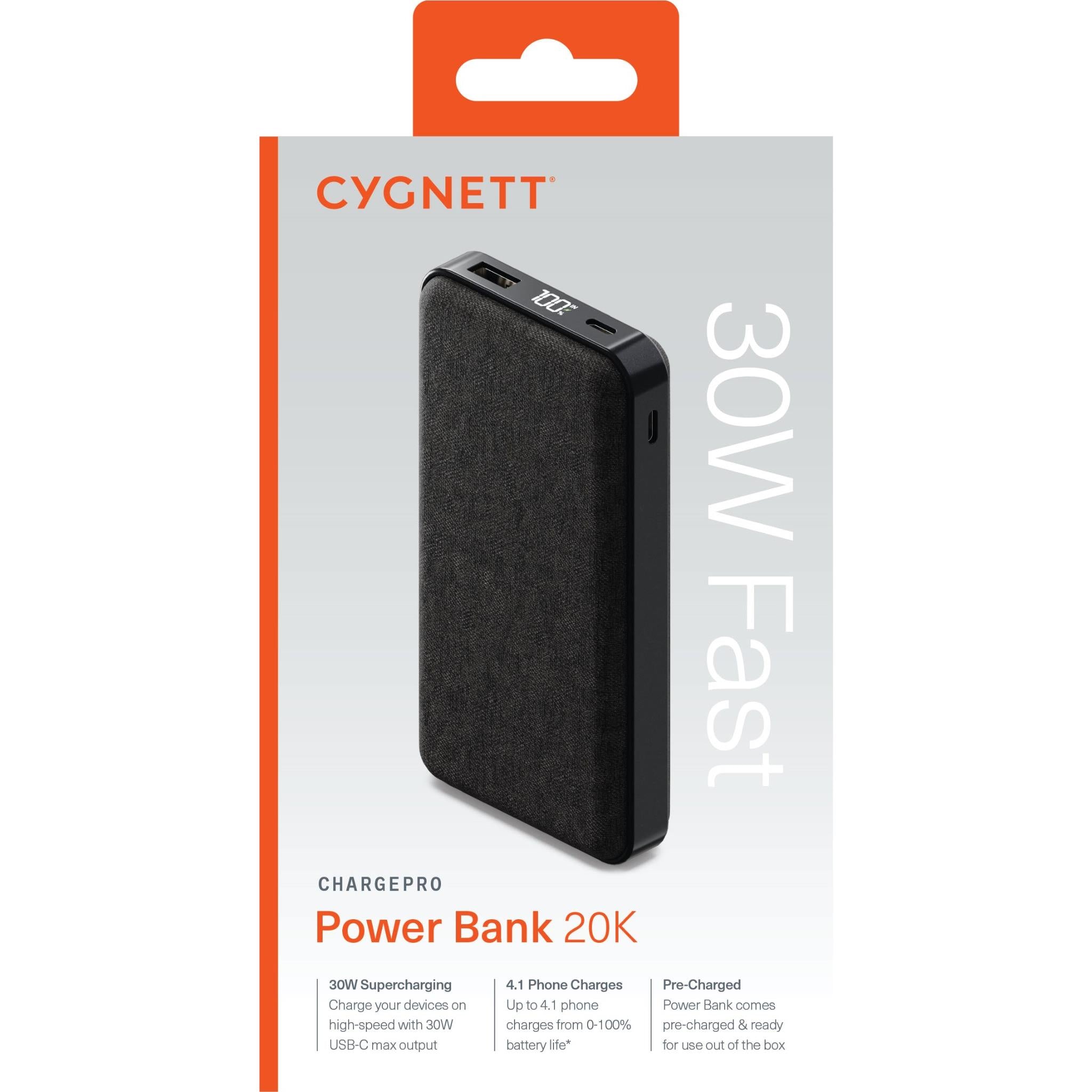 Cygnett ChargePro Power Bank [20K] (Graphite)