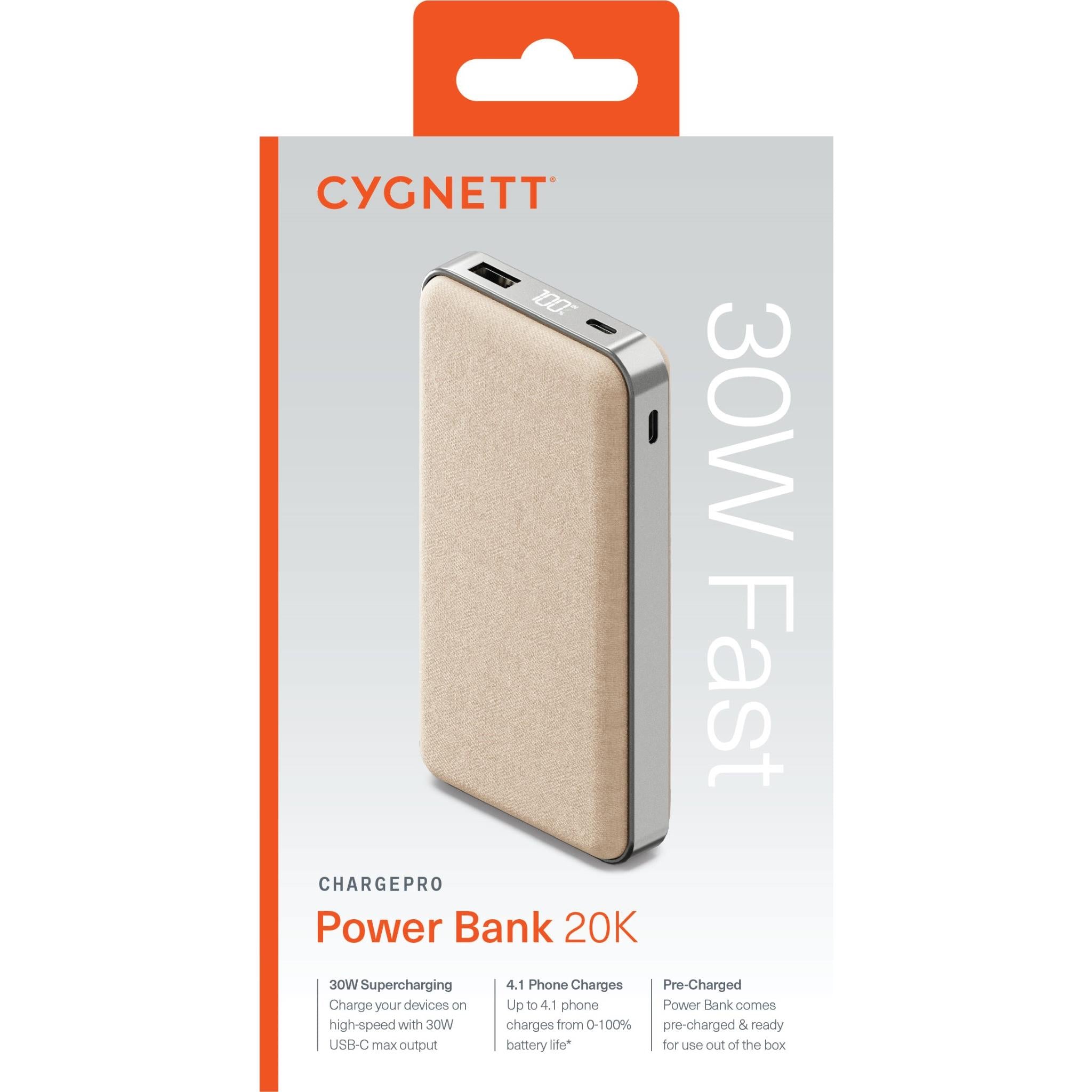 Cygnett ChargePro Power Bank [20K] (Champagne)