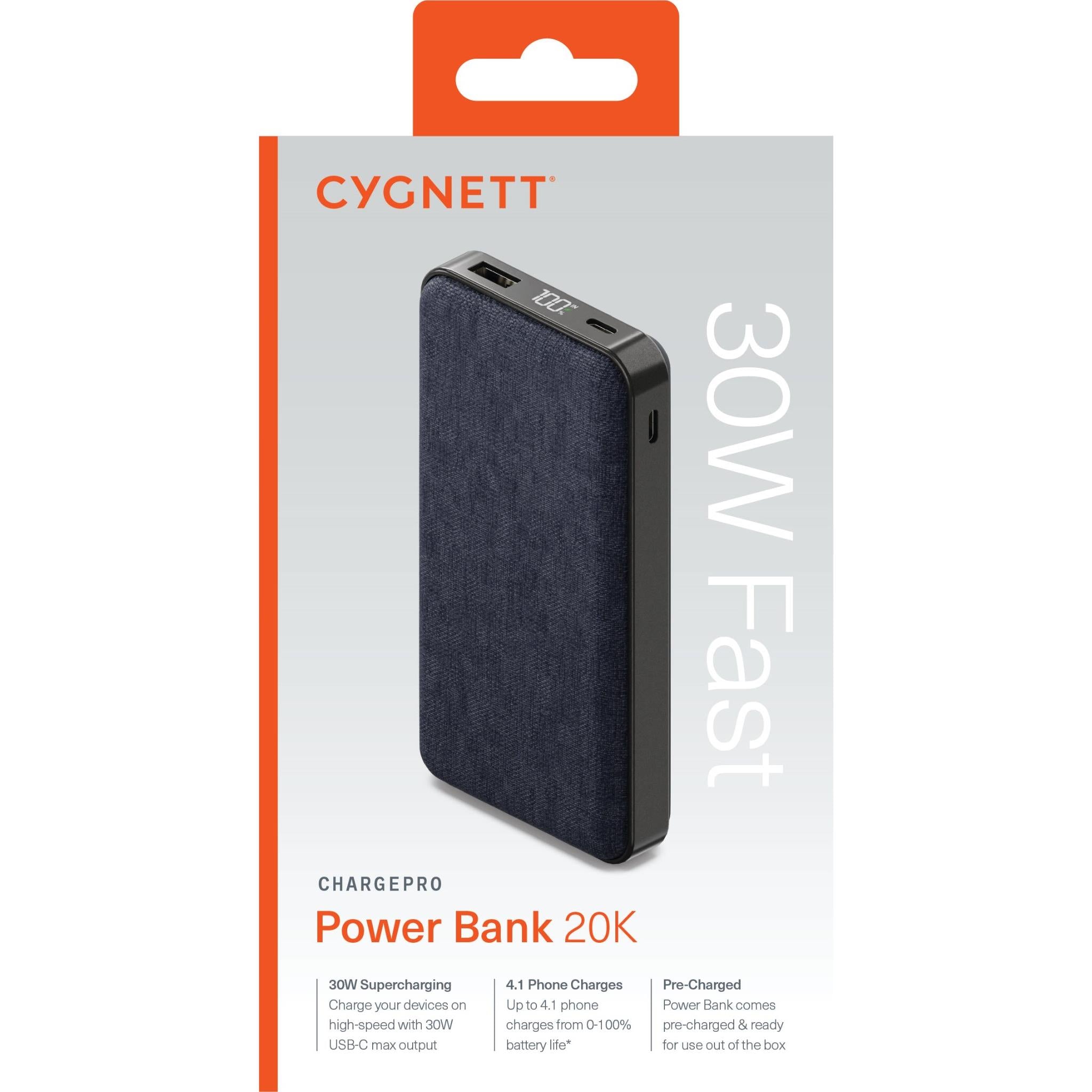 Cygnett ChargePro Power Bank [20K] (Midnight)
