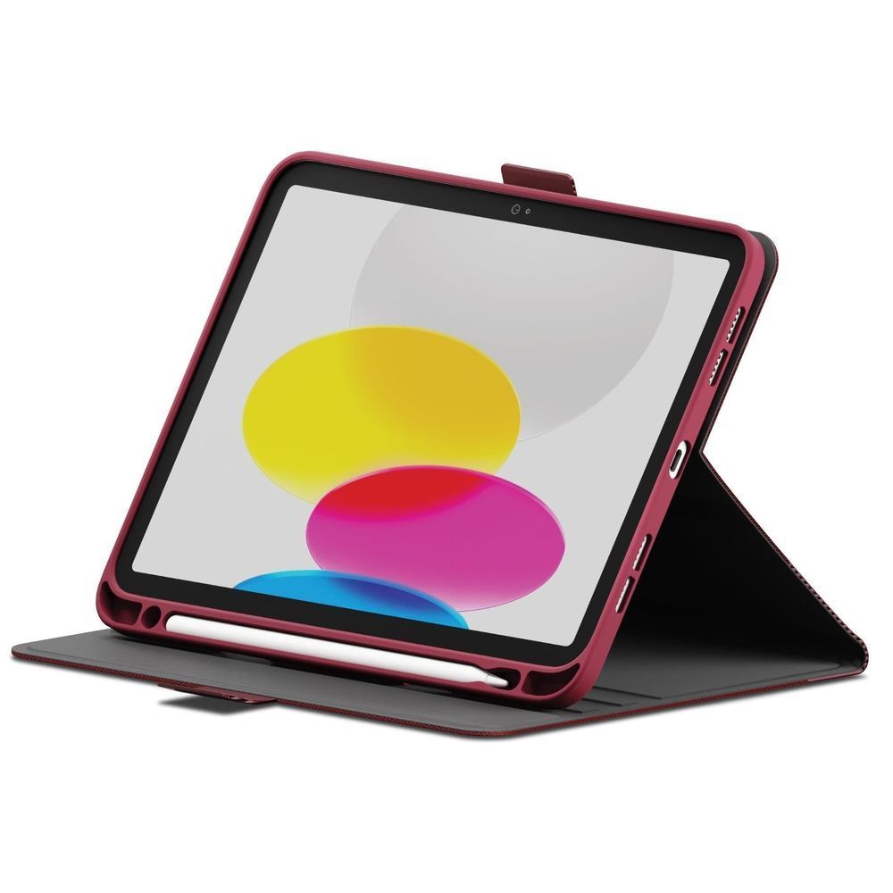 Cherry rose slim iPad folio case with viewing stand and port openings
