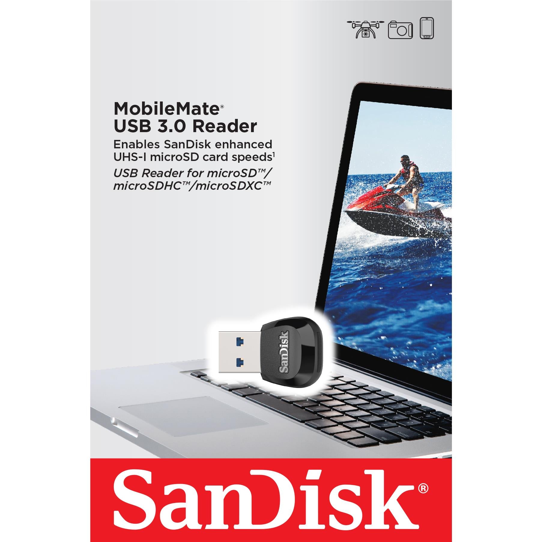 SanDisk MobileMate USB 3.0 microSD card reader, image 3 - Memory Cards & Readers at Tech Supply Shed NZ