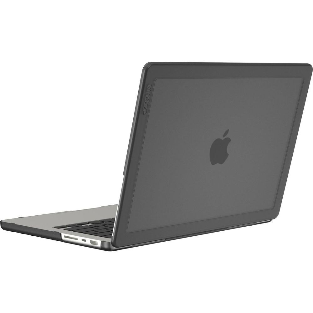 Incase Edge hardshell case for MacBook Pro 14-inch, black case with MacBook partially inside