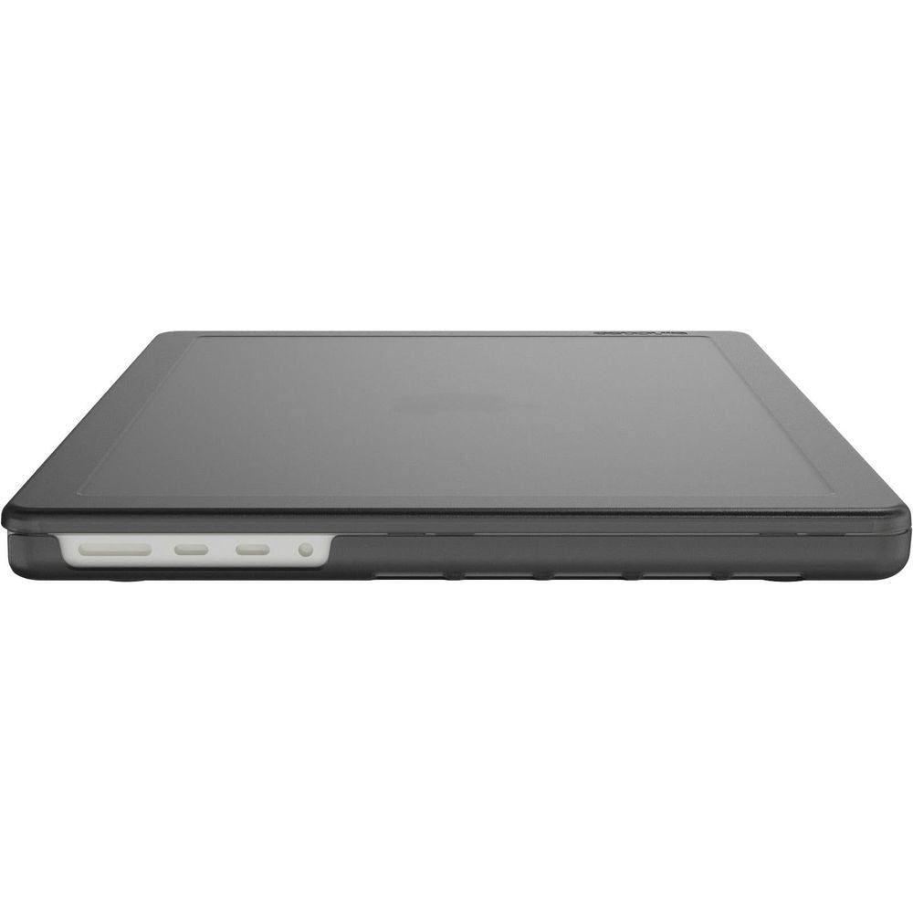 Incase Edge hardshell case for MacBook Pro 14-inch, black side profile with port openings