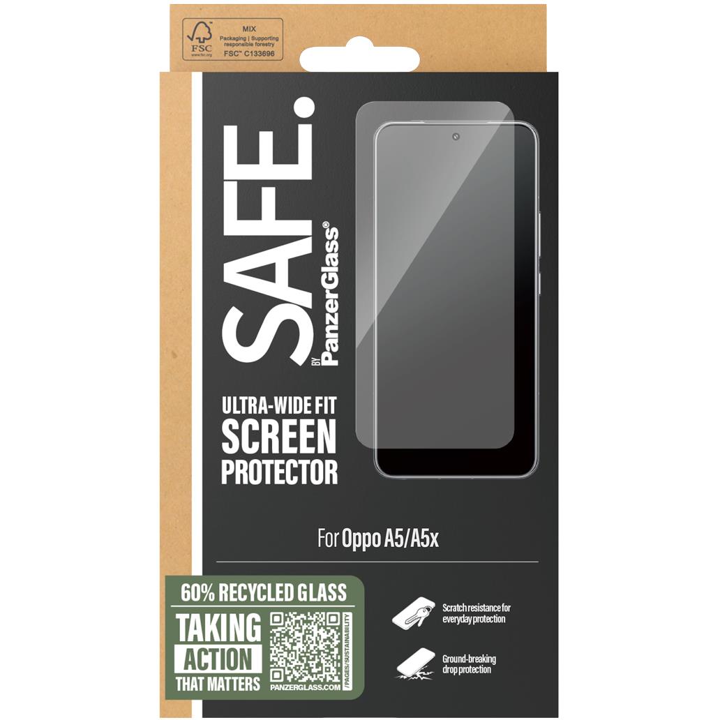 SAFE by Panzer UtraWide Fit Screen Protector for OPPO A5/A5X