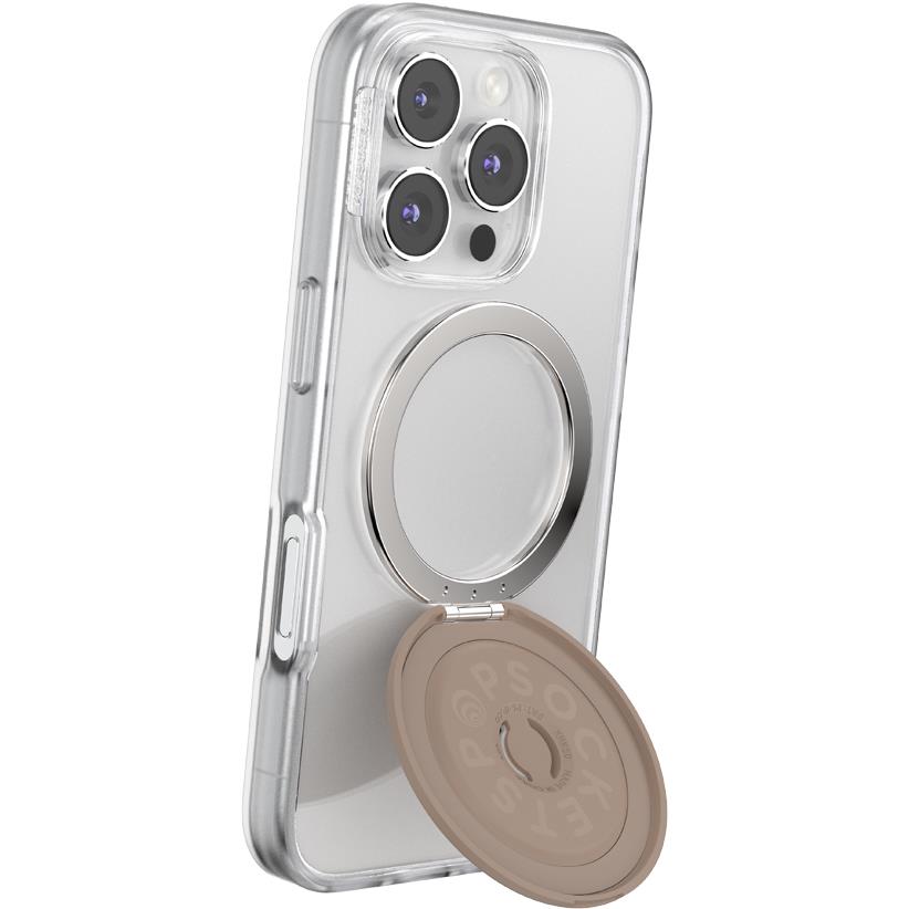 Popsockets MagSafe Kick-Out Grip & Stand (Aluminum Radial - Latte)