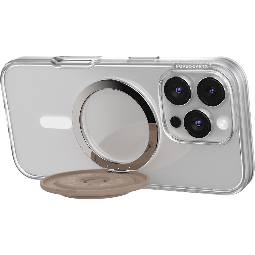 Popsockets MagSafe Kick-Out Grip & Stand (Aluminum Radial - Latte)