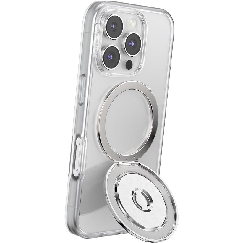 Popsockets MagSafe Kick-Out Grip & Stand (Aluminum Radial - Silver)