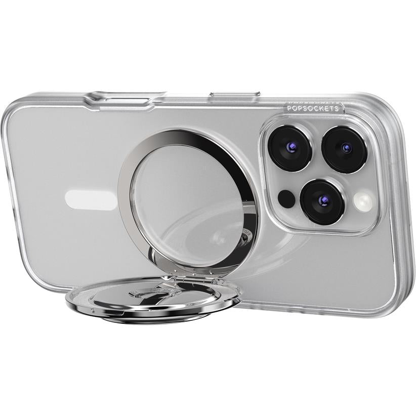 Popsockets MagSafe Kick-Out Grip & Stand (Aluminum Radial - Silver)