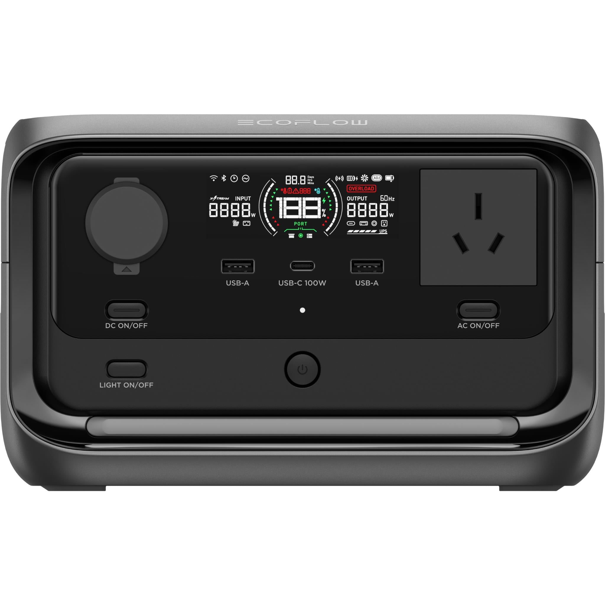 EcoFlow RIVER 3 Plus portable power station in black, image 2 - Power Stations at Tech Supply Shed NZ