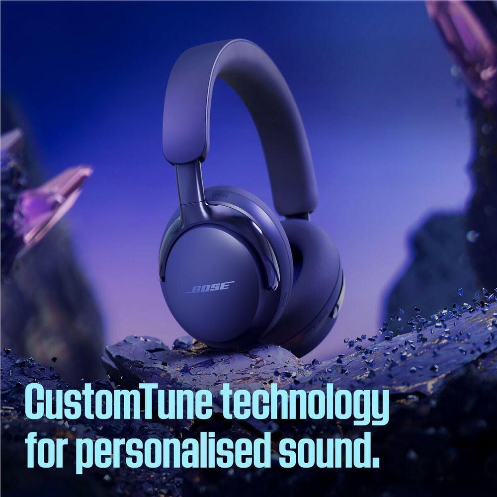 Midnight violet over-ear noise-cancelling headphones, front angle