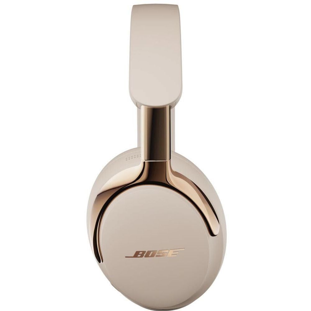 Bose QuietComfort Ultra over-ear headphones in Driftwood Sand, headband and earcup view