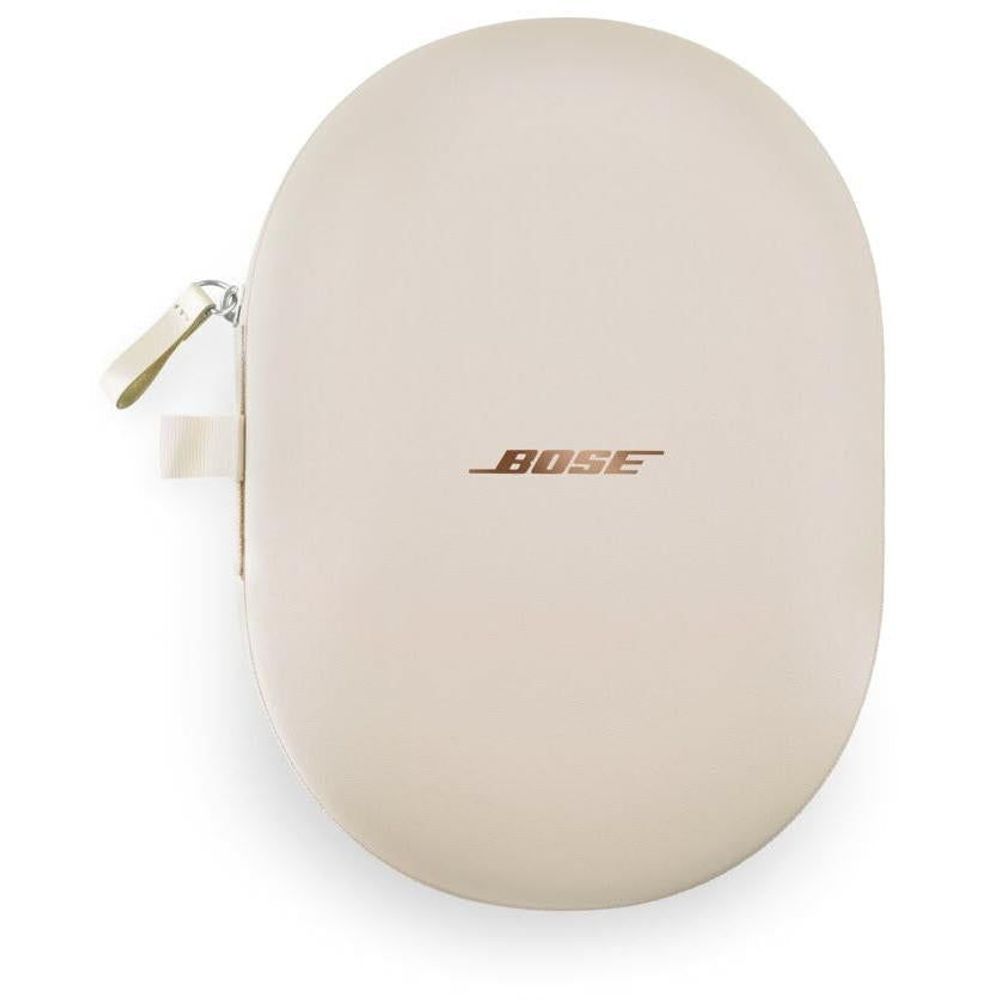 Bose QuietComfort Ultra over-ear headphones in Driftwood Sand, top and side detail