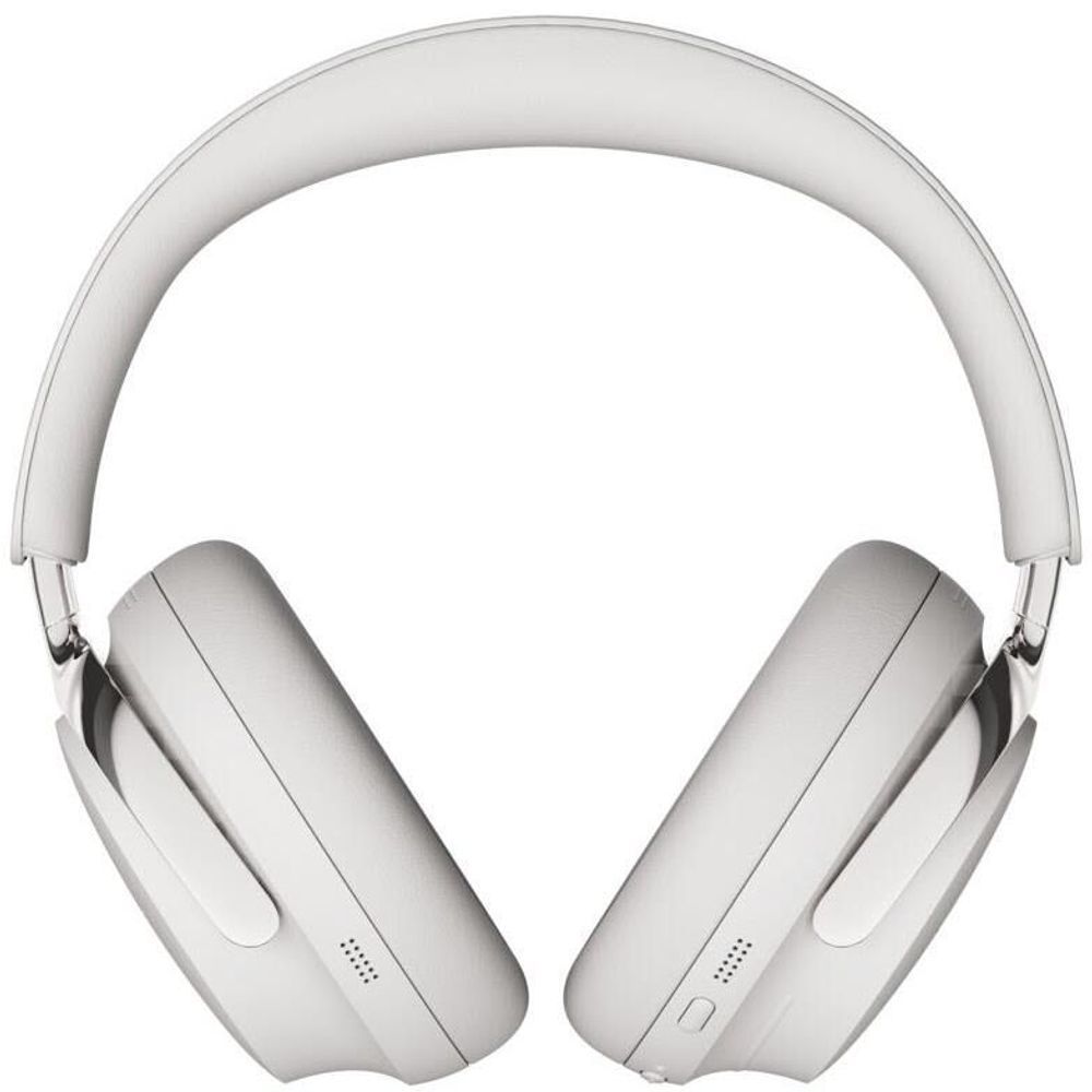White Bose over-ear headphones top view with headband and two ear cups