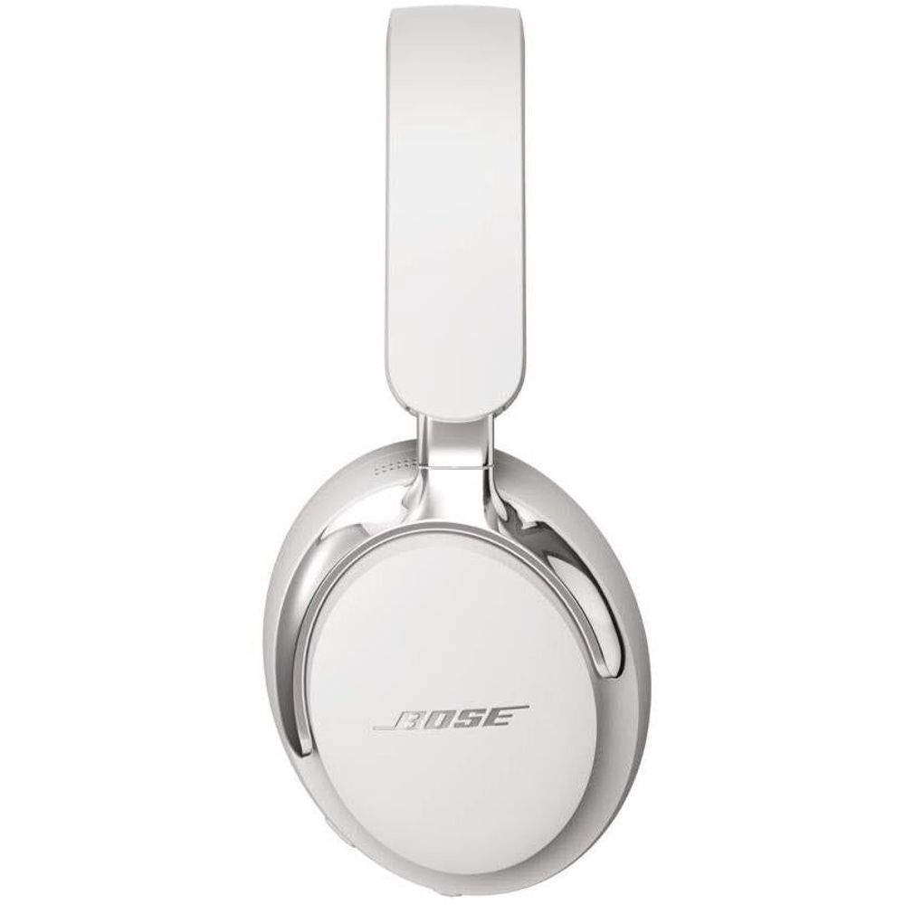 White Bose over-ear headphones with single ear cup and padded headband