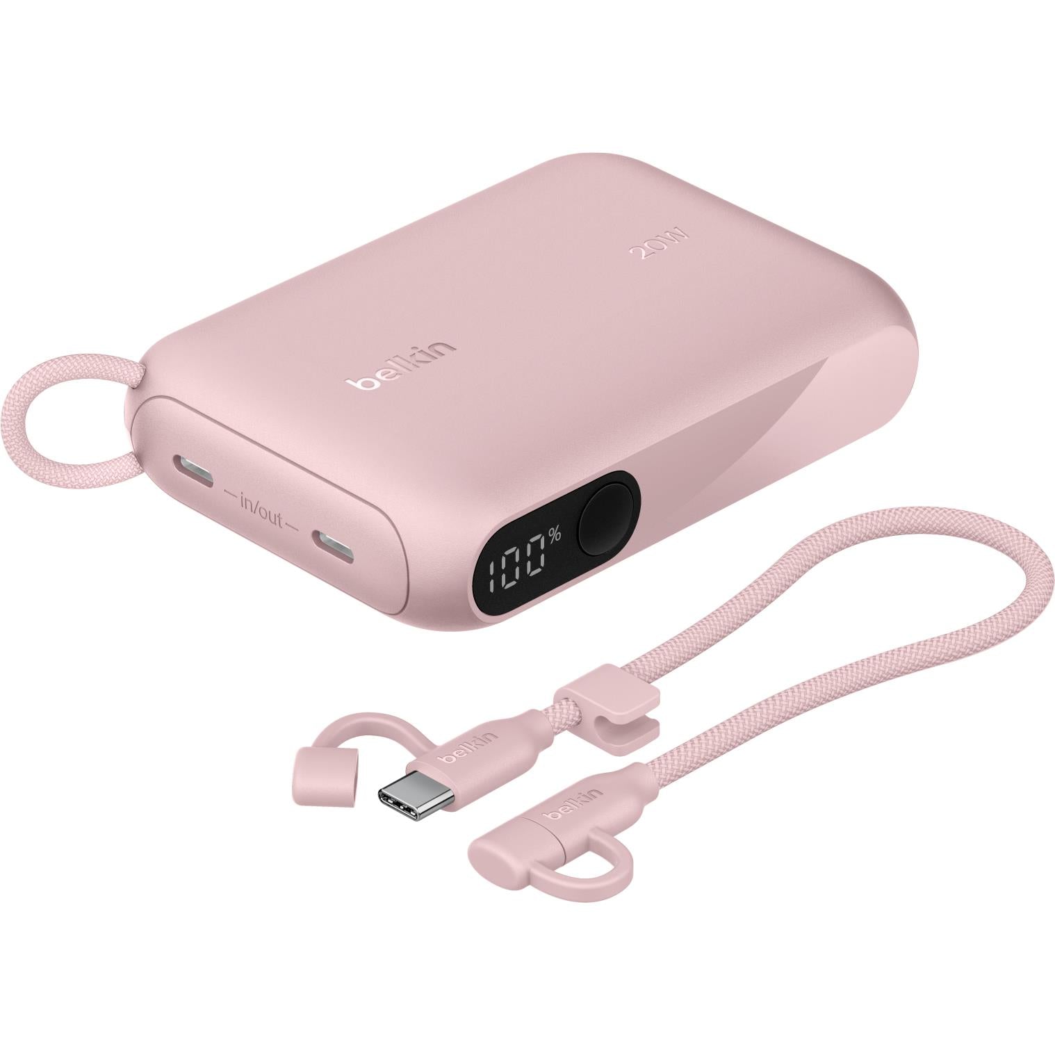 BELKIN BoostCharge Power Bank with Display [10K] (Pink)