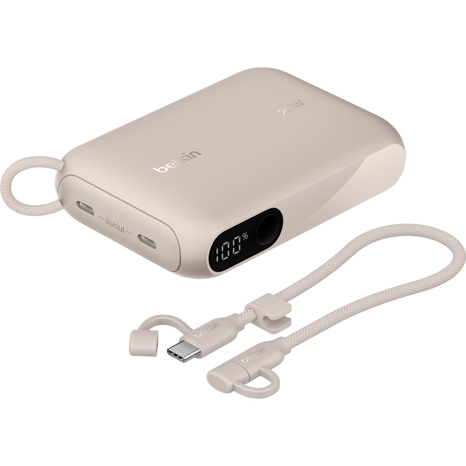 BELKIN BoostCharge Power Bank with Display [10K] (Sand)