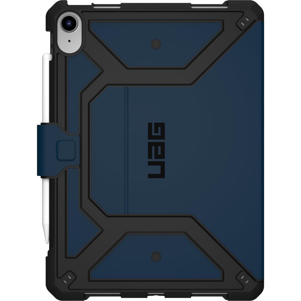 UAG Metropolis SE iPad case, blue hard shell with camera cutout and screen bezel