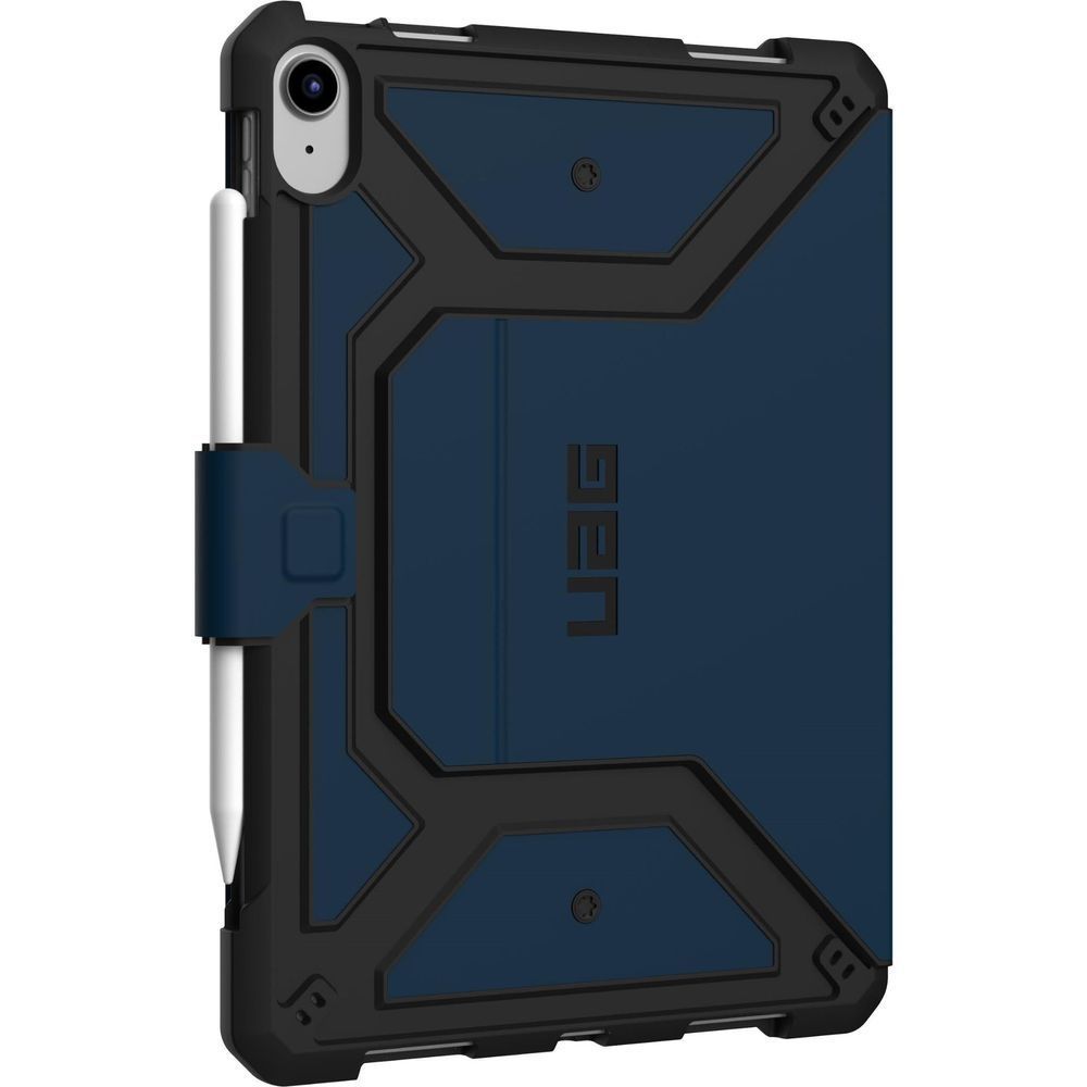 UAG Metropolis SE iPad case, blue back with side cutouts and camera opening