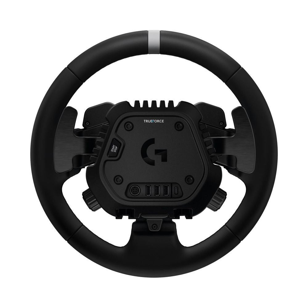 Logitech G RS steering wheel back with Trueforce label and quick-release mount hardware