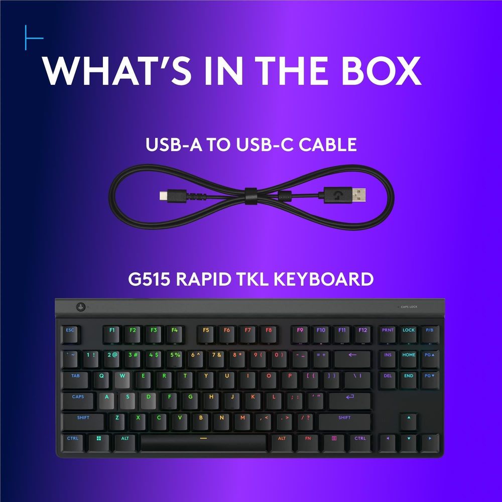 Logitech G G515 RAPID TKL Wired Gaming Keyboard (Black)