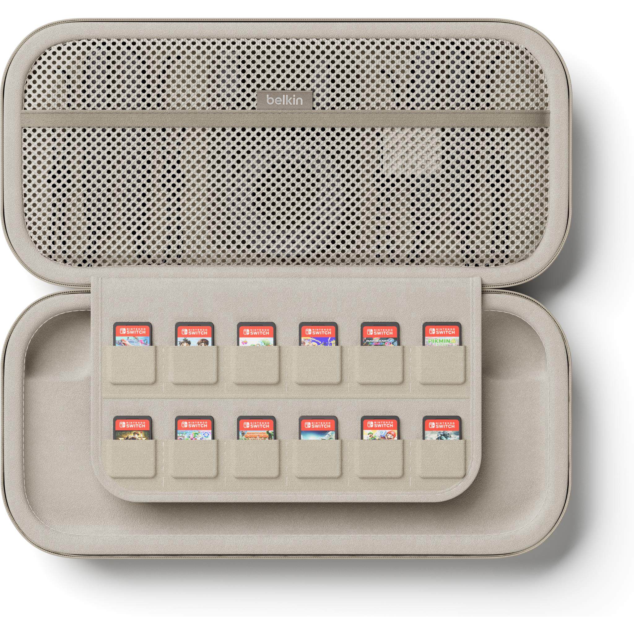 Belkin gaming travel case for Nintendo Switch 2 in sand beige, image 2 - Electronic Gaming Accessories at Tech Supply Shed NZ