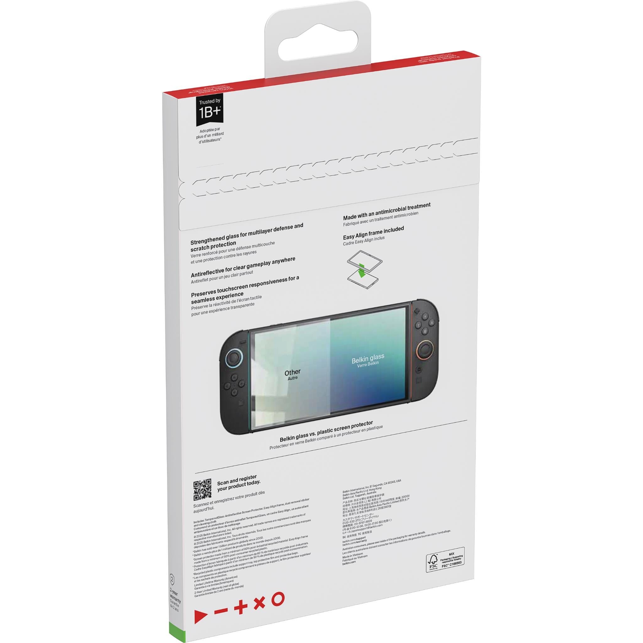 Belkin TemperedGlass anti-reflective screen protector for Nintendo Switch 2, image 4 - Electronic Gaming Accessories at Tech Supply Shed NZ