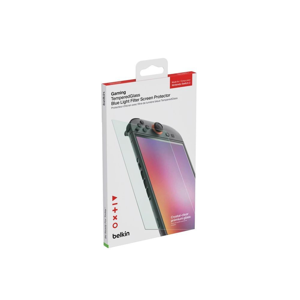 Belkin tempered glass blue light filter screen protector retail box for Nintendo Switch