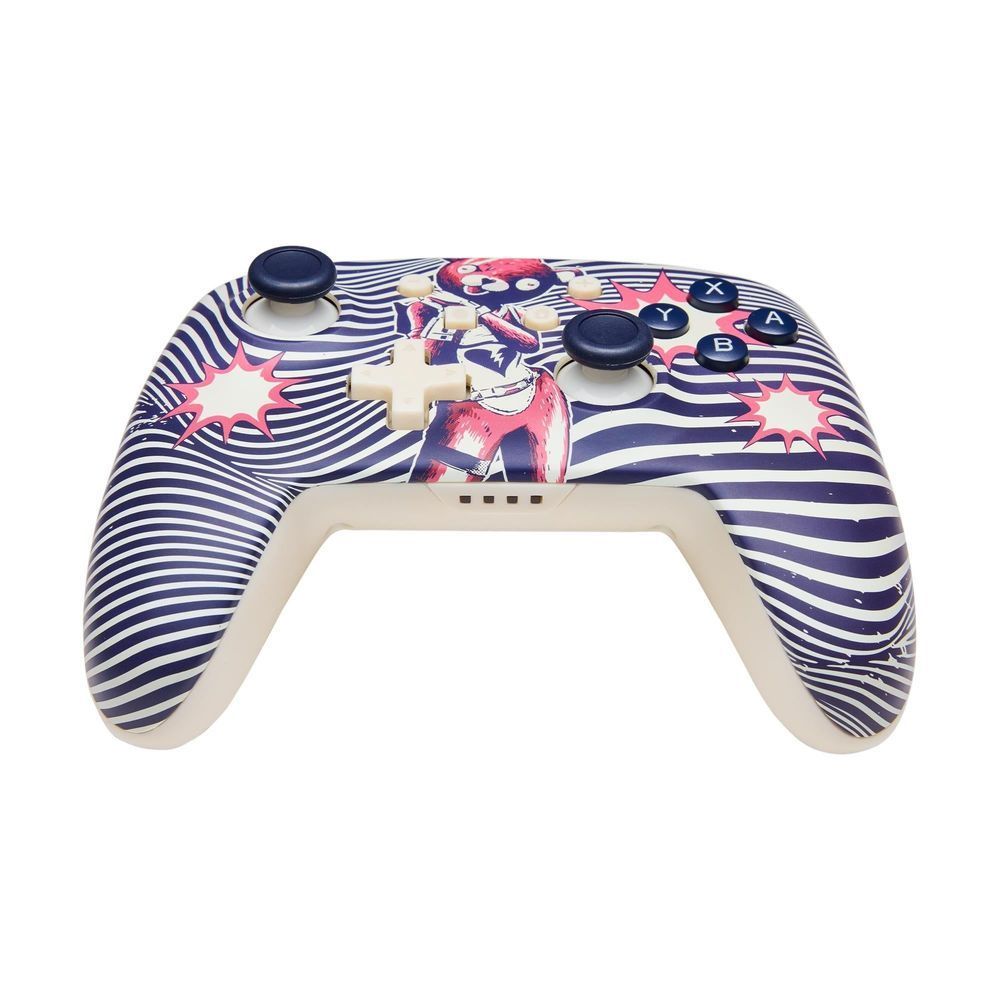 Fortnite themed Nintendo Switch wireless controller front with thumbsticks and ABXY buttons.
