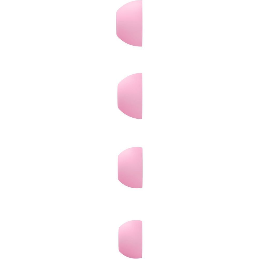 Pink charging case lid shown as separated hinge cutaway sections