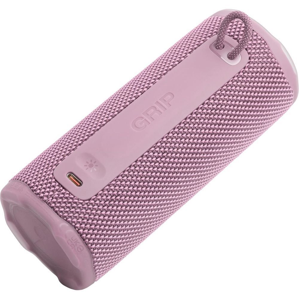 Pink JBL portable speaker back panel with GRIP holder and charging port