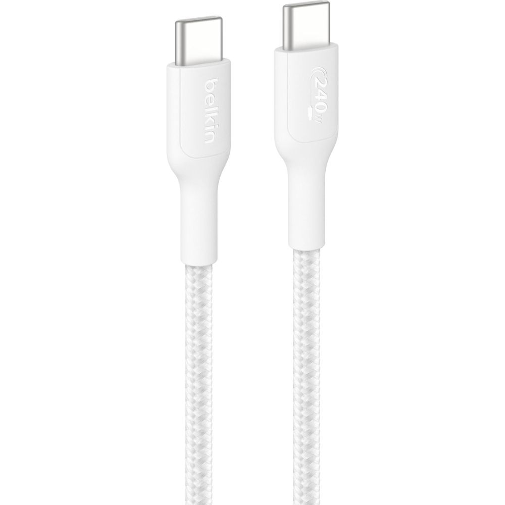 Belkin BoostCharge Pro USB-C 240W 2.0 Braided Cable [1m] (White)